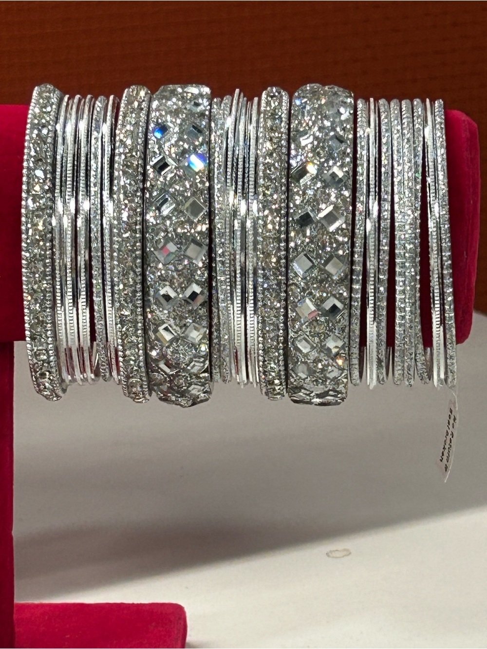 NWOT 23 Silver Tone Rhinestone/Glitter bangle bracelets